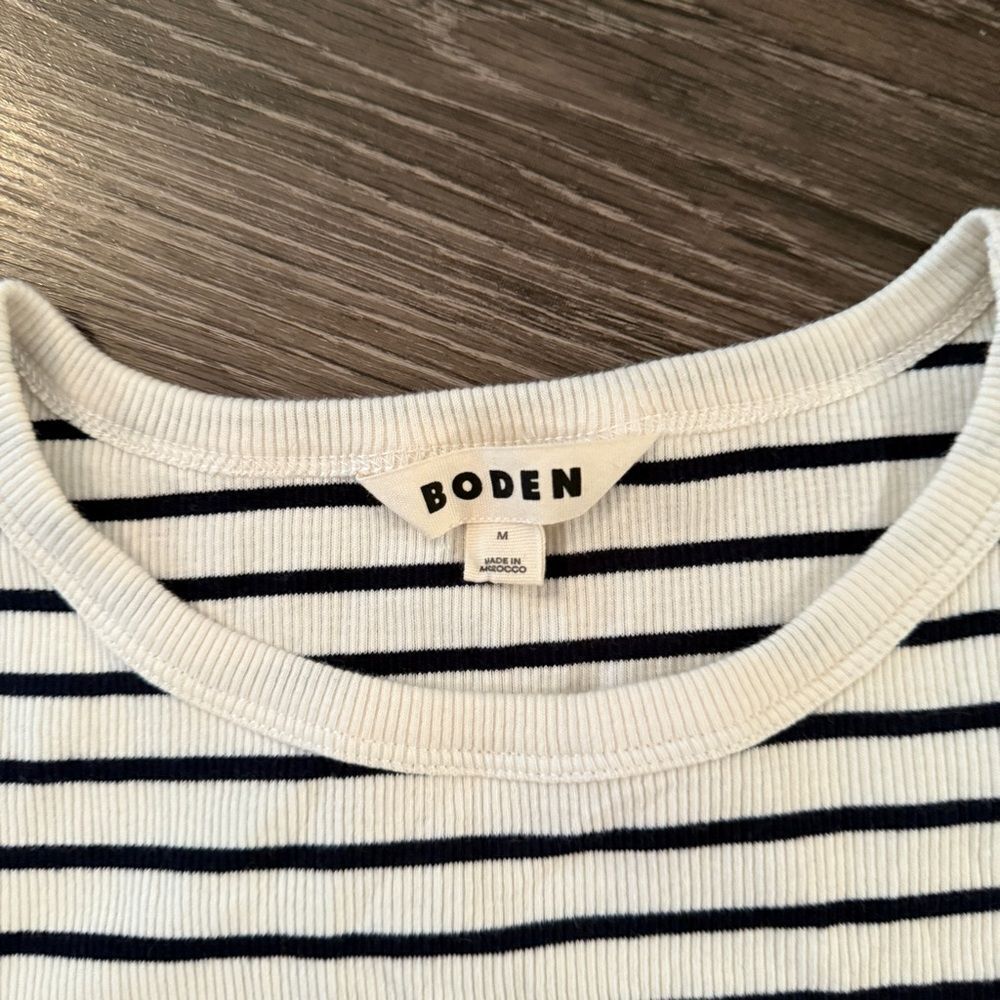 Boden Ribbed Striped Short Sleeve - Picture 4 of 8